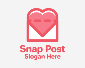 Heart Mail Envelope logo design