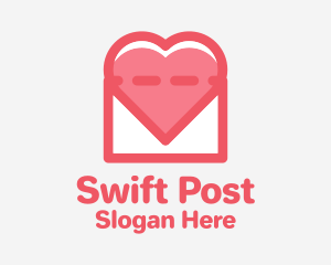 Heart Mail Envelope logo design