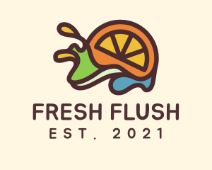 Splash Orange Fruit logo design