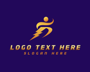 Human Lightning Bolt logo