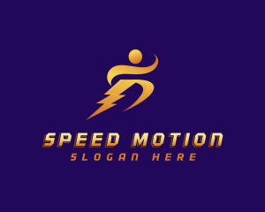 Human Lightning Bolt logo design