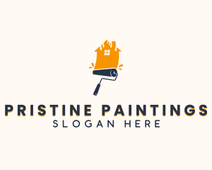 Paint Roller Home logo design