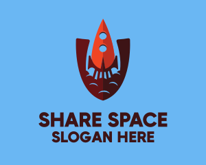 Space Security Rocket logo design