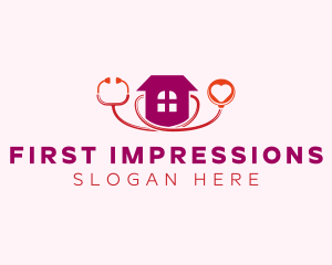 Heart Stethoscope House logo design