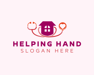 Heart Stethoscope House logo design