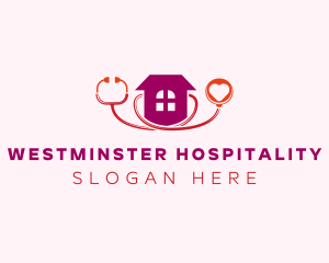 Heart Stethoscope House logo design