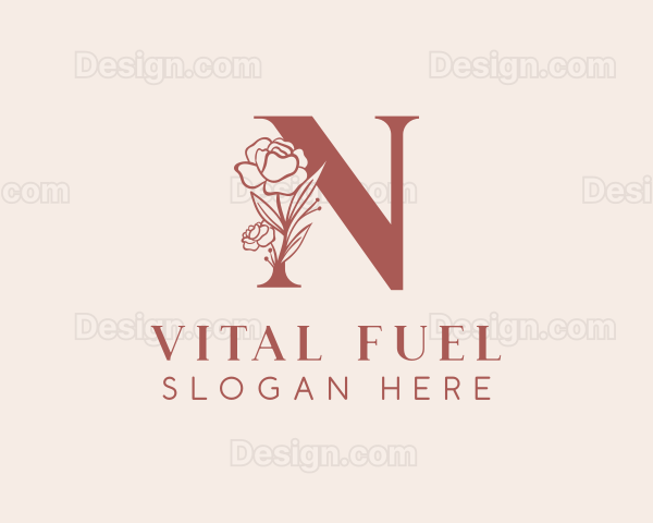 Floral Spa Letter N Logo