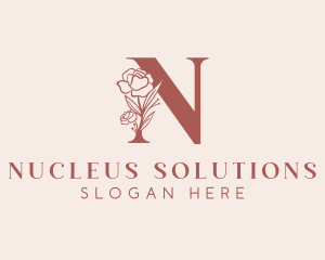 Floral Spa Letter N logo design