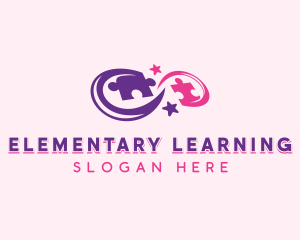 Jigsaw Puzzle Learning logo design