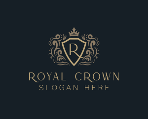 Ornament Shield Crown logo design