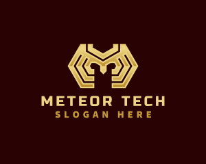 Premium Technology Circuit Letter M logo design