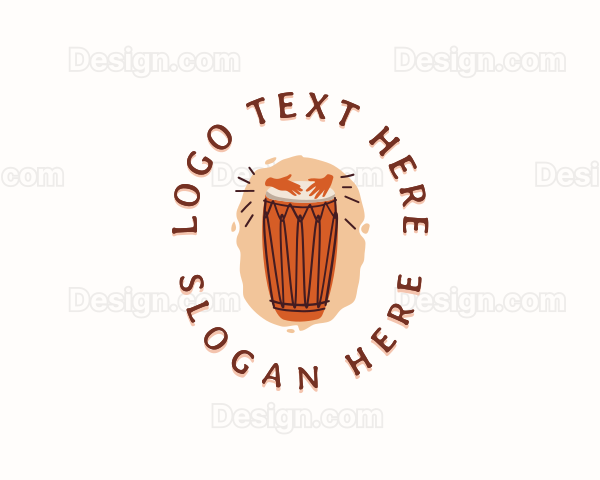 African Music Drum Instrument Logo