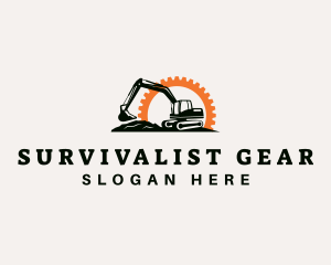 Cog Construction Excavator logo design