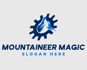 Mechanical Cog Mountain  logo design