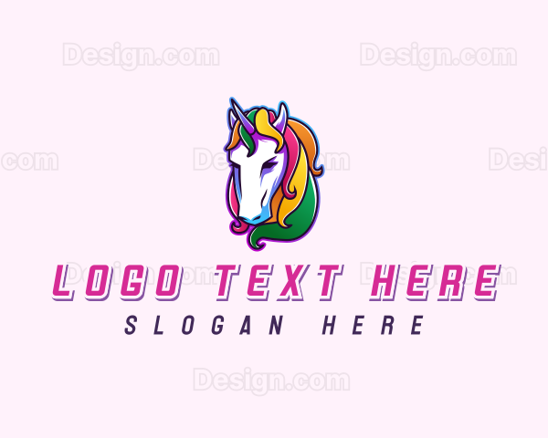 Rainbow Unicorn Pegasus Logo