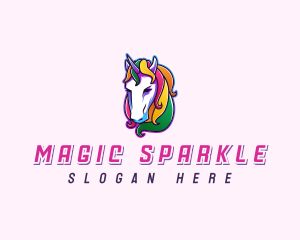 Rainbow Unicorn Pegasus logo design