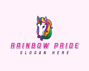 Rainbow Unicorn Pegasus logo design