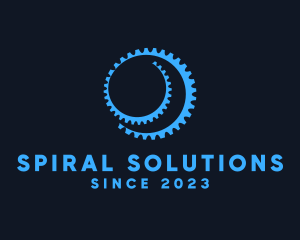 Cog Gear Spiral logo design