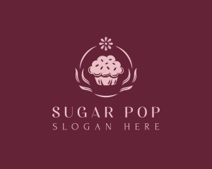 Cupcake Flower Dessert  logo design