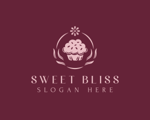 Cupcake Flower Dessert  logo design