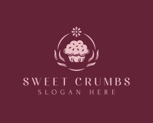 Cupcake Flower Dessert  logo design