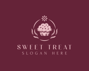 Cupcake Flower Dessert  logo design