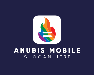 Colorful Flaming App logo design