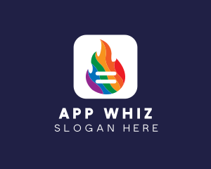 Colorful Flaming App logo design