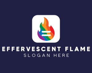 Colorful Flaming App logo design