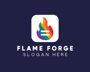 Colorful Flaming App logo design