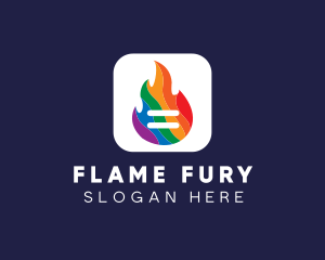 Colorful Flaming App logo design