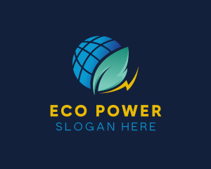 Eco Solar Panel Energy logo design