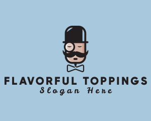 Gentleman Monocle Bowtie logo design