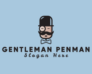 Gentleman Monocle Bowtie logo design