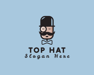 Gentleman Monocle Bowtie logo design