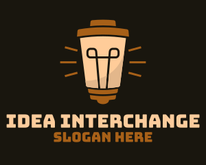 Coffee Cup Lightbulb logo design