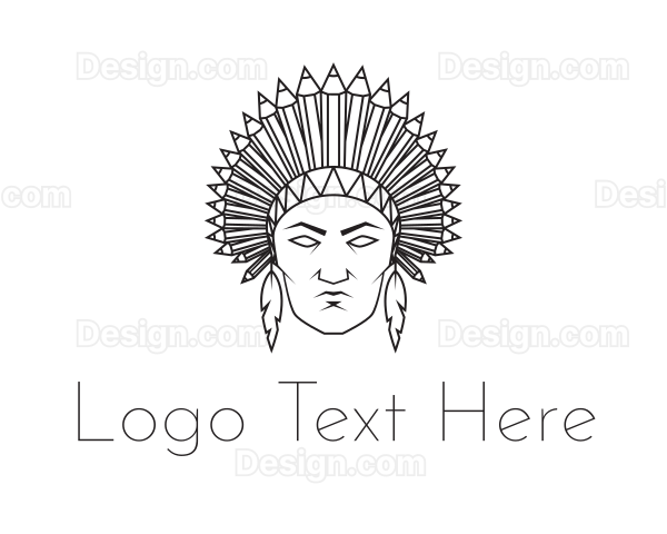 Pencil Native American Logo