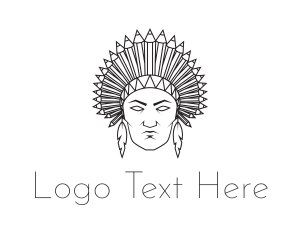 Pencil Native American Logo