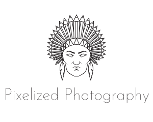 Pencil Native American logo design