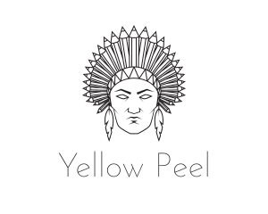 Pencil Native American logo design