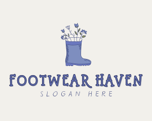 Gardener Flower Boot logo design