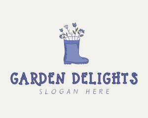 Gardener Flower Boot logo design