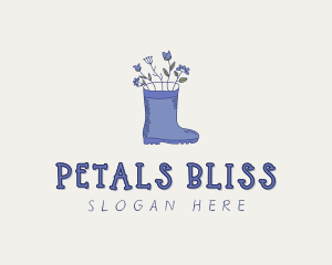 Gardener Flower Boot logo design