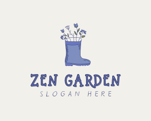 Gardener Flower Boot logo design