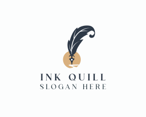 Elegant Writer Quill  logo design