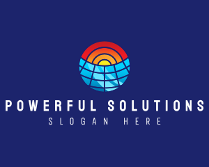 Solar Panel Power logo design