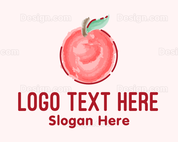 Cute Watercolor Apple Logo