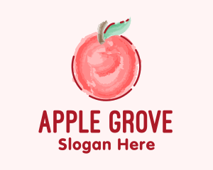 Cute Watercolor Apple  logo design