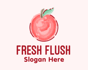 Cute Watercolor Apple  logo design