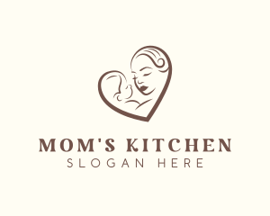 Mother Baby Maternity Heart logo design